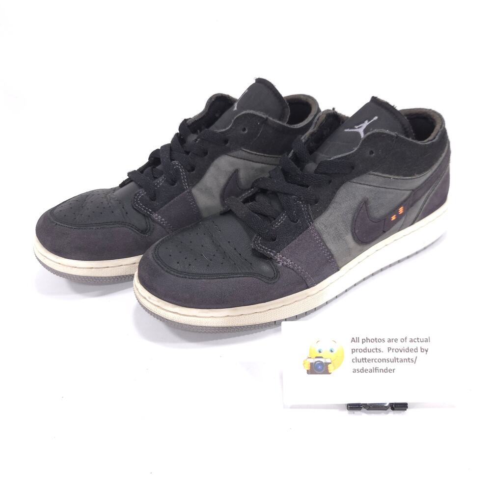 Nike Air Jordan 1 Low SE Craft Lace Up Shoe Youth Boys Size 7 DV0478-001 Black